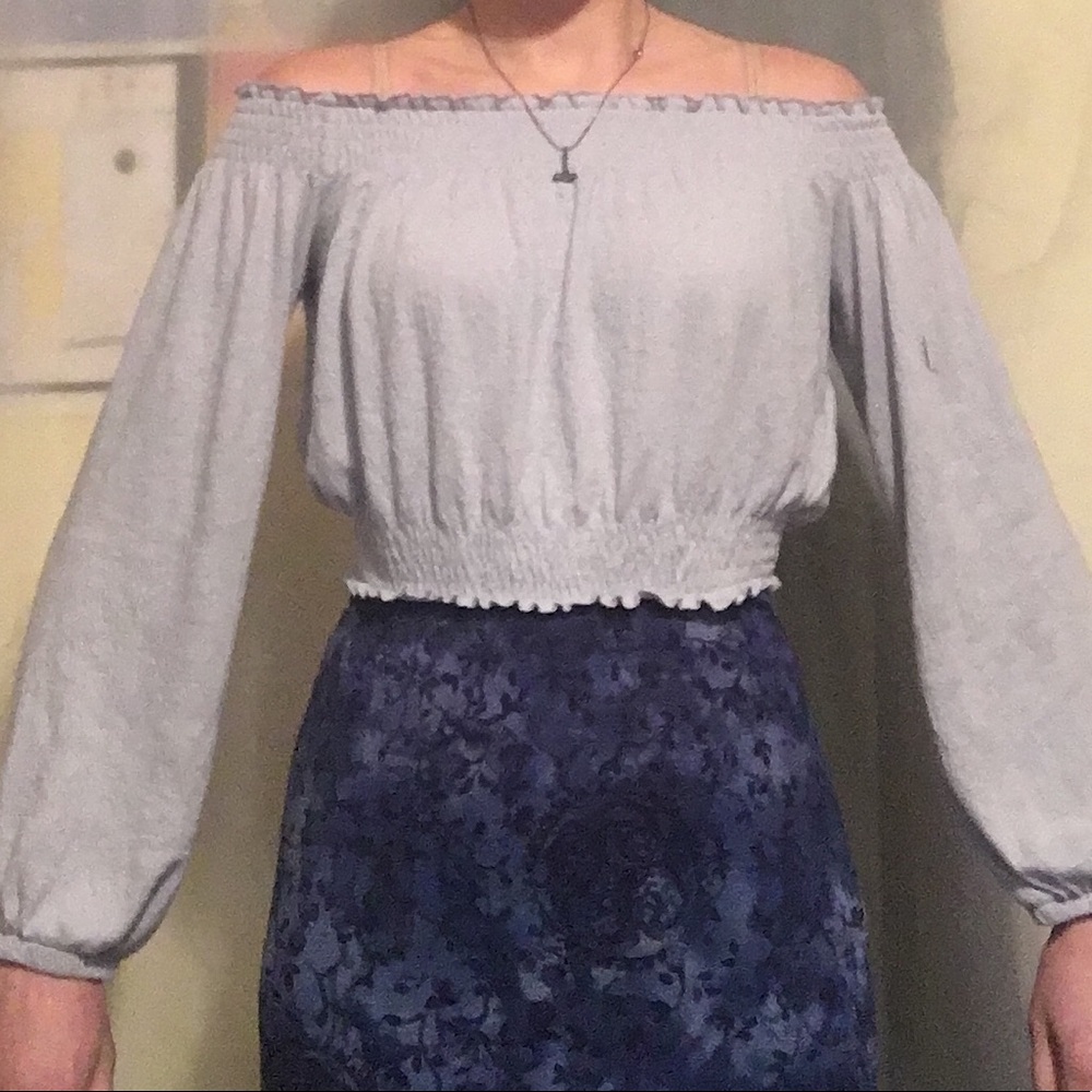 Cropped off shoulder top